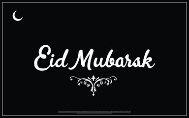 Vector Design of Eid Mubarak on dark background, Eid Mubarak Design on dark background, Typographic design, Floral design of Eid ul fitr, Typography of Eid Mubarak, Festival of Muslims