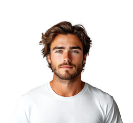Obraz premium Portrait of young man clear confidence isolated on transparent background