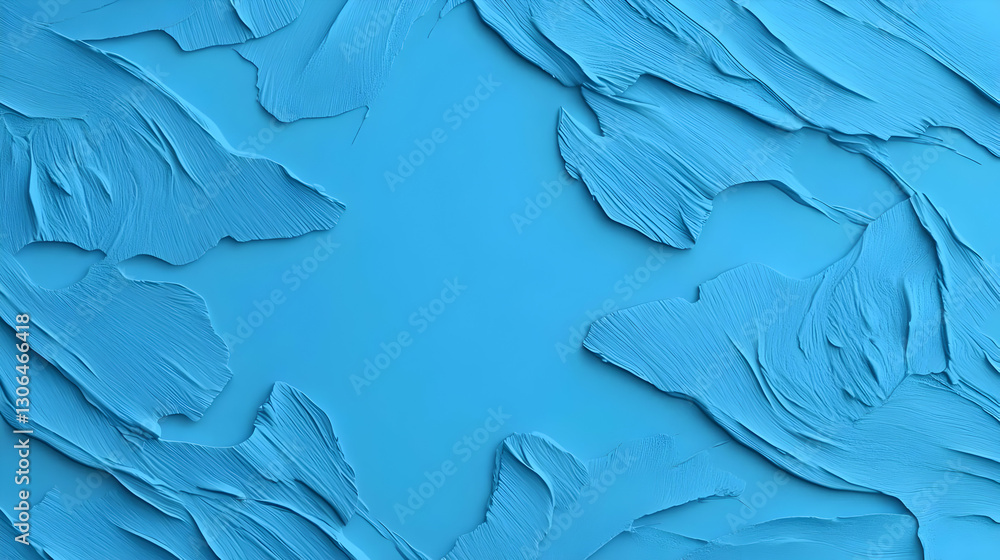 Poster abstract blue surface with textured patterns and flowing lines