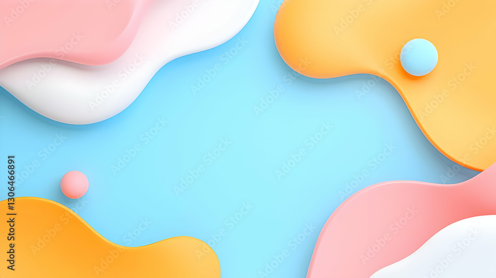 Poster colorful abstract background with fluid shapes and soft circles