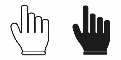 Obraz premium stylized hands, minimal line art, contrasting white and dark hand icons