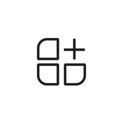 Layout grid add icon isolated on white background. App Icon, Flat App Icon – Vector