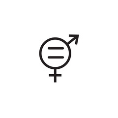 Gender equality editable stroke outline icon isolated on white background flat vector illustration. Pixel perfect.