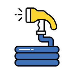 Hose Pipe vector filled outline icon. EPS 10 file