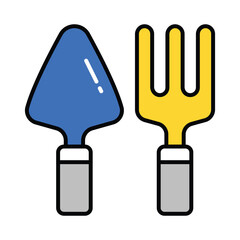 Farming Tools vector filled outline icon. EPS 10 file