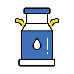 Milk bucket vector filled outline icon. EPS 10 file