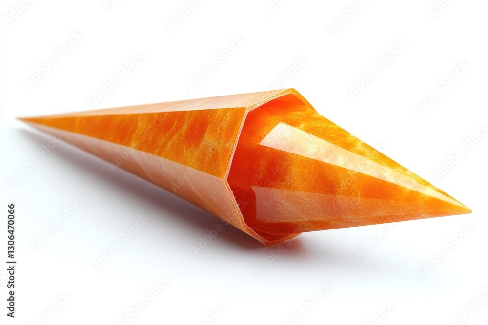 Poster a close-up view of a paper cone on a white background, perfect for illustrations and designs