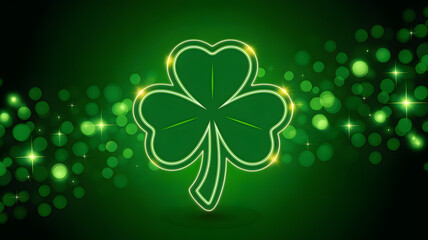 Fototapeta premium Neon Clover Background