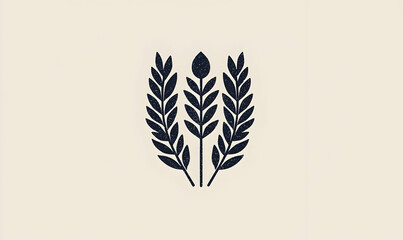 Obraz premium Simple Minimalist Design of Leaves and Floral Elements Illustration