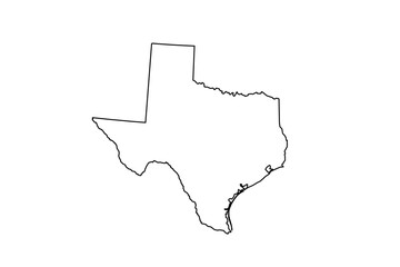 Map of Texas state, US