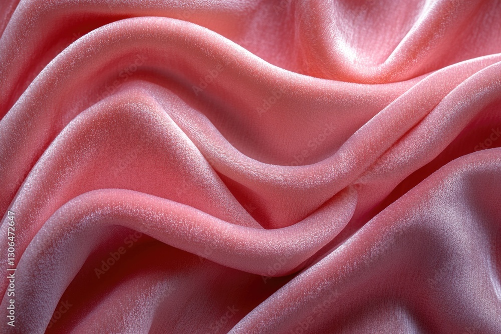 Poster A close-up shot of pink fabric with intricate texture and pattern