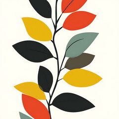 flowers and leaves in pictures illustrator2D