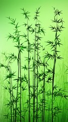 Green bamboo forest, tranquil nature scene, serene background, ideal for meditation or wellness