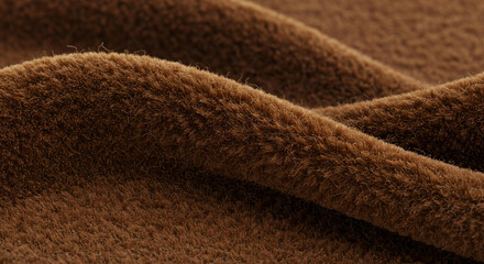 Luxurious Brown Fleece Fabric Texture Soft Plush Wool Cozy Winter Textile Background