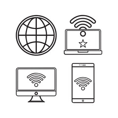 internet editable line art icons
