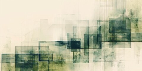 Obraz premium The abstract picture of the green square repetitive pattern polygon geometry in the background, geometry is mathematics that study shape, size, properties, and dimensions of objects and spaces. AIG51.