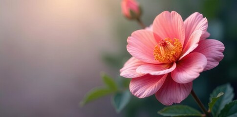Flower with intricate details and subtle shading, foliage, texture