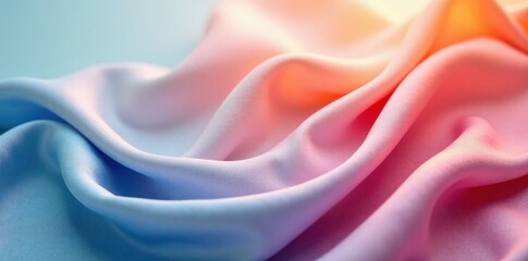 Obraz premium Flowing silk scarf with soft focus background, smooth fabric, gentle, serenity