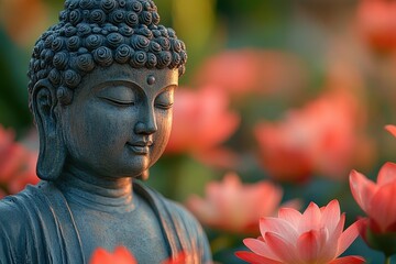 A person standing amidst blooming flowers, possibly a gift or a tribute