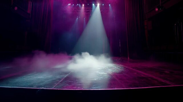Dramatic Lighting Enhances Anticipation on Empty Stage