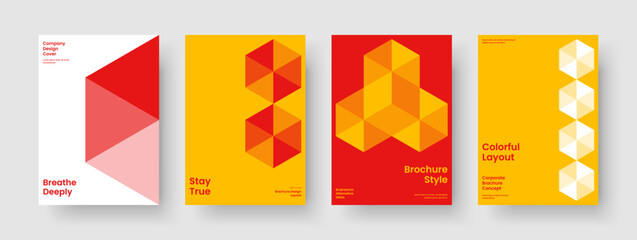 Fototapeta premium Creative Flyer Layout. Geometric Report Design. Abstract Book Cover Template. Brochure. Business Presentation. Banner. Poster. Background. Newsletter. Catalog. Portfolio. Notebook. Pamphlet