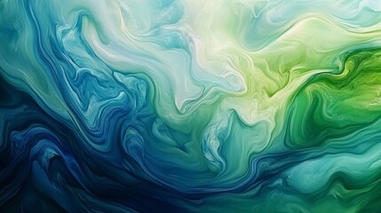 Obraz premium Abstract watercolor wallpaper with soft flowing colors in blue and green, calming and artistic, ultra-detailed, 4k