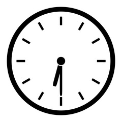 Uhr mit Uhrzeit Zeit zeigt 6:30 Uhr oder 18:30 Uhr	