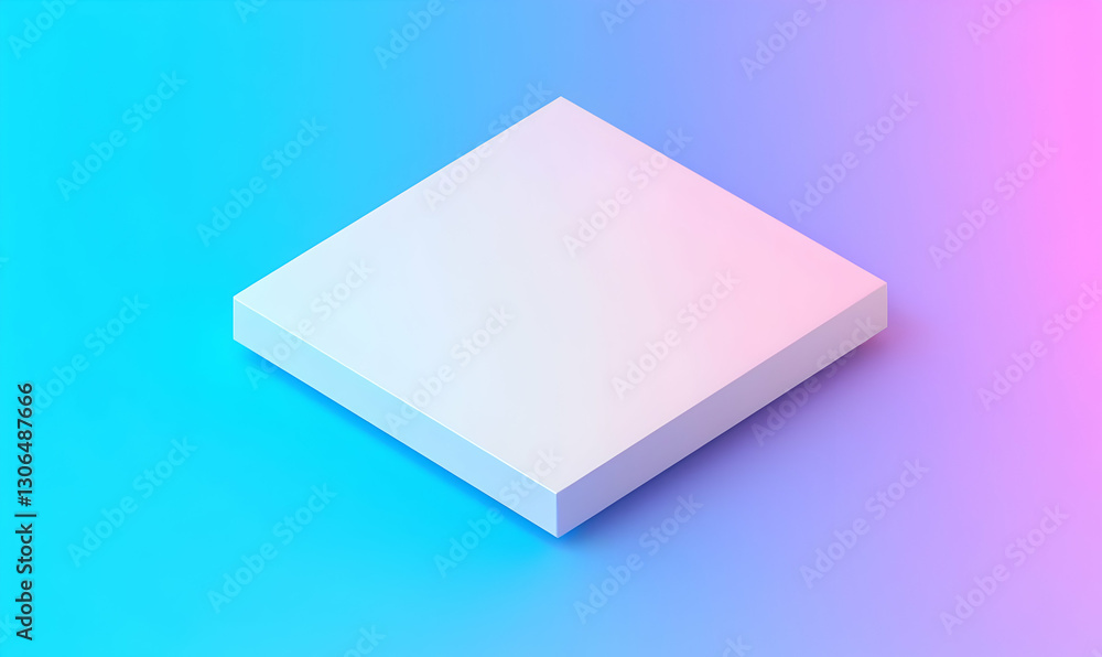 Poster minimalist geometric shape on colorful gradient background
