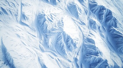Aerial view of snow-covered mountains and ski tracks, winter wonderland, adventure and beauty, ultra-detailed, 4k