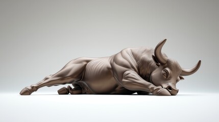 Wall street sculpture bronze bull statue in an urban financial landscape