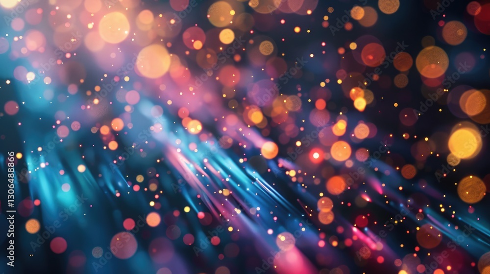 Poster abstract of neon light glowing with digital technology design. high tech speed laser illuminated wit