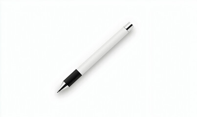 Elegant Modern Pen with Black and White Design on Plain Background