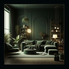 Solid Green Dark Deep forest green nature inspired AC studies li