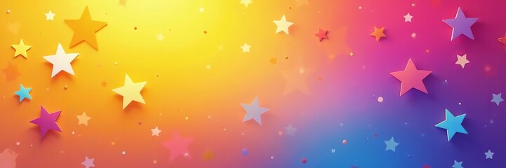 Vibrant star shapes and rainbow gradient on a cheerful backdrop, ideal for graduation events and milestone achievements, graduation, rainbow