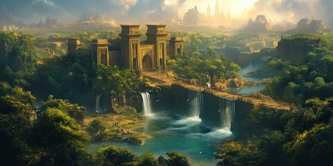 Science Fiction Fantasy Majestic Cityscape 8K AI art generated using Midjourney