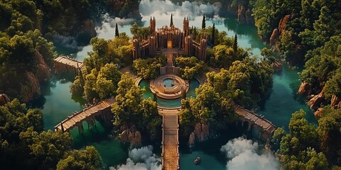 Science Fiction Fantasy Majestic Cityscape 8K AI art generated using Midjourney