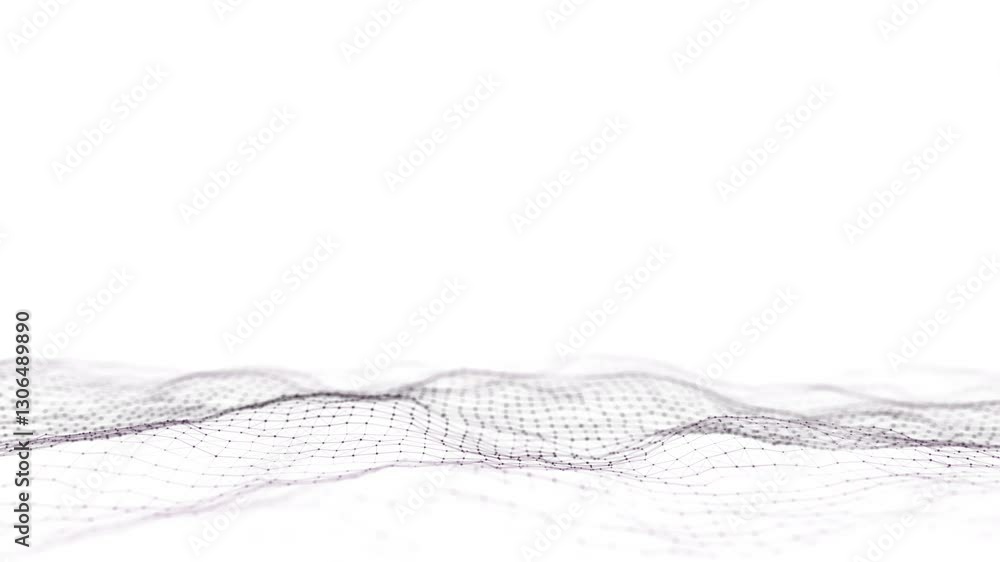 Poster dynamic digital wave on white background. futuristic technology background. impressive wave flow mot