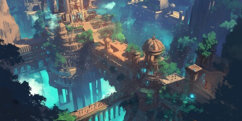 Science Fiction Fantasy Majestic Cityscape 8K AI art generated using Midjourney