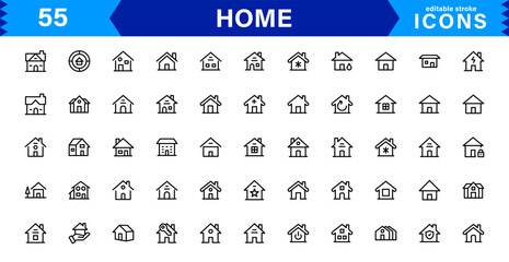 Home Icon Set. High-Quality Vector Icons for House, Living Room, Furniture, and Household Items Designs