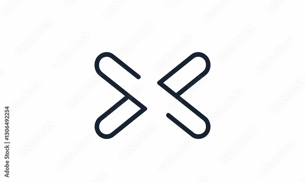 Poster abstract minimalist symbol representing connection and collaboration