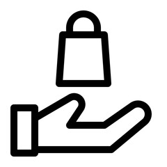 shopping and ecommerce thin icon