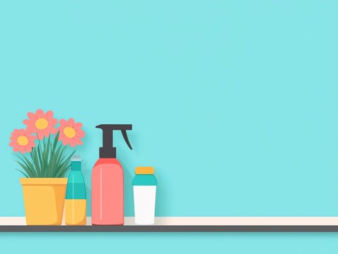 Spring cleaning, detailed planning for decluttering projects, flat design illustration