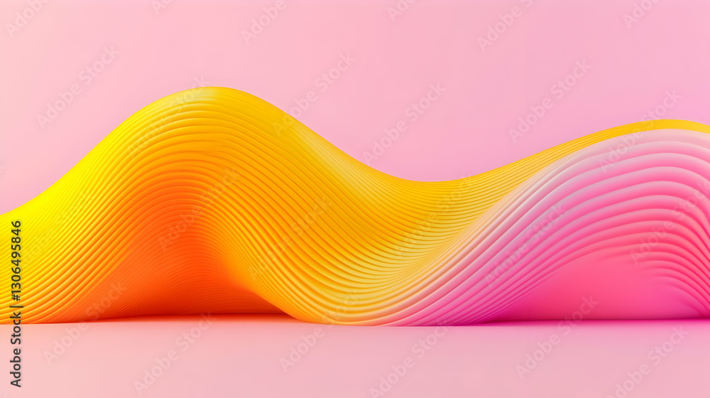 Poster colorful abstract wave design with smooth curves on soft background