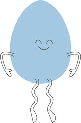 Jumping cute egg. Character in doodle style.