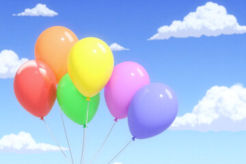 bunch of colorful balloons floating in the air