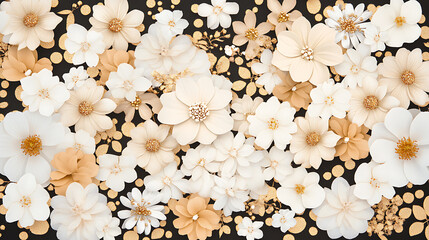 flowers and leaves in pictures illustrator2D. Generative AI Illustration