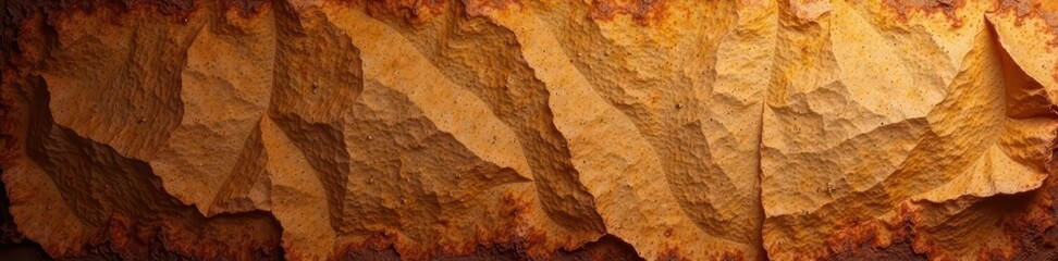 Dark brown wet paper, heavily stained, showing deep creases and uneven texture , stain, texture