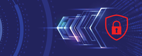 Cyber security background with lock protect your business