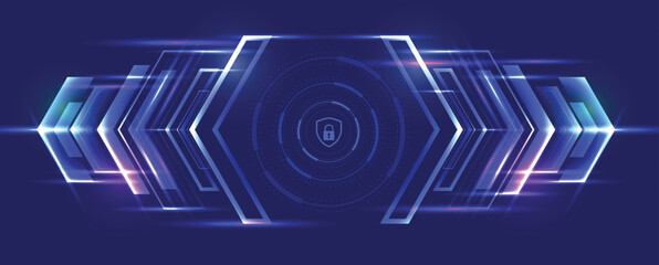 Cyber security background with lock protect your business