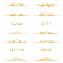 Elegant Line Art Dividers and Ornaments for Wedding Invitation Card